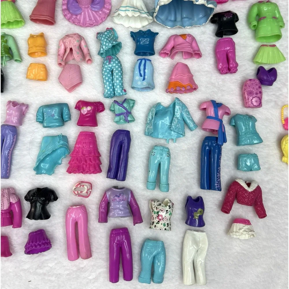 Polly Pocket Y2K 2000s Lot Dolls Rubber Clothing Accessories 125+ Pieces Vintage